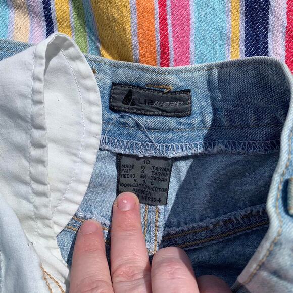 Y2k Denim Skirt with Fringe by Liz Claiborne LizWear Size 10 100% Cotton - Picture 5 of 5